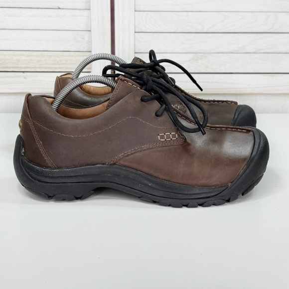 Keen Boston III Leather Lace Up Loafers Casual Shoes Chunky Brown Mens 10 - Picture 11 of 11